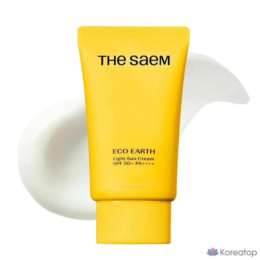 Солнцезащитный крем The Saem Eco Earth Light Sun Cream SPF50+ PA++++, 50 г, 1 шт.