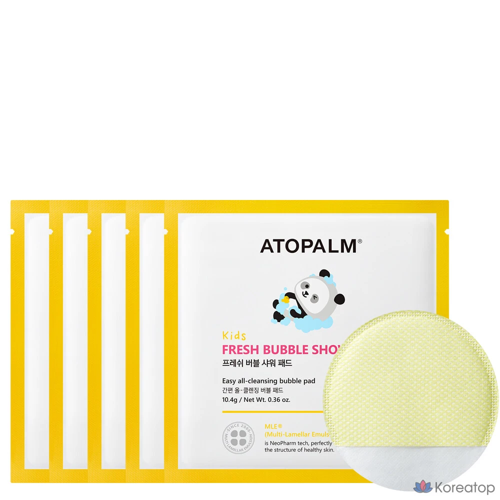 Детские очищающие пэды для душа Atopalm Kids Fresh Bubble Shower Pad, 10.4 г, 5 шт.