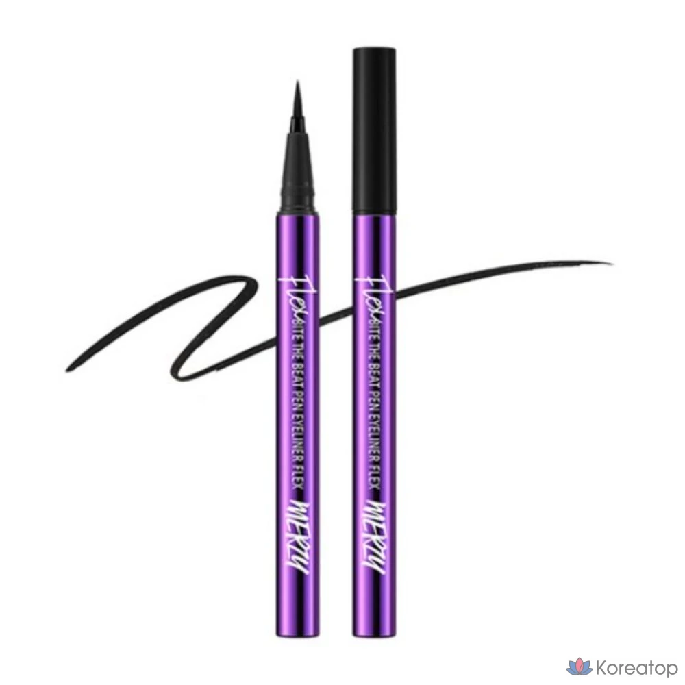 Подводка для глаз MERZY Bite the Beat Pen Eyeliner Flex, оттенок Hard Black, 0.6 г, 1 шт.