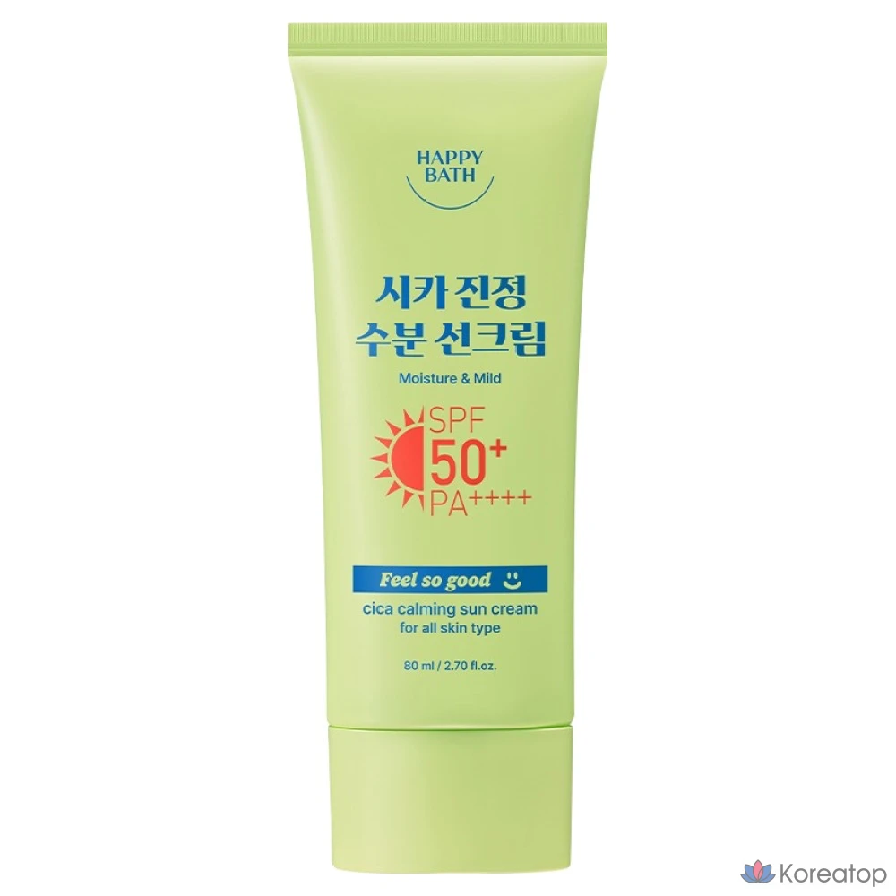 Увлажняющий солнцезащитный крем Happy Bath Feel So Good Cica SPF50+ PA++++, 1 шт., 80 мл