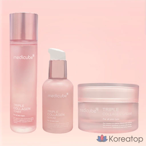 Набор для ухода Medicube Collagen 3-piece Set (Toner + Serum + Cream), 1 шт.