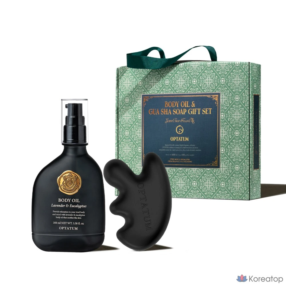 Набор для ухода Optatum Vegan Body Oil &amp; Gua Sha Soap Gift Set, 1 шт.