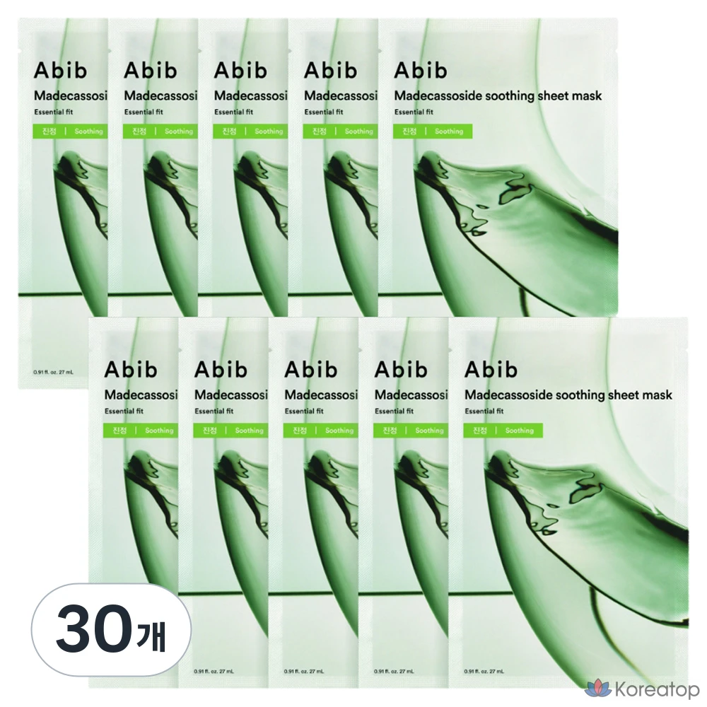 Маска для лица Abib Madecassoside Calming Essential Fit, 1 упаковка, 30 листов