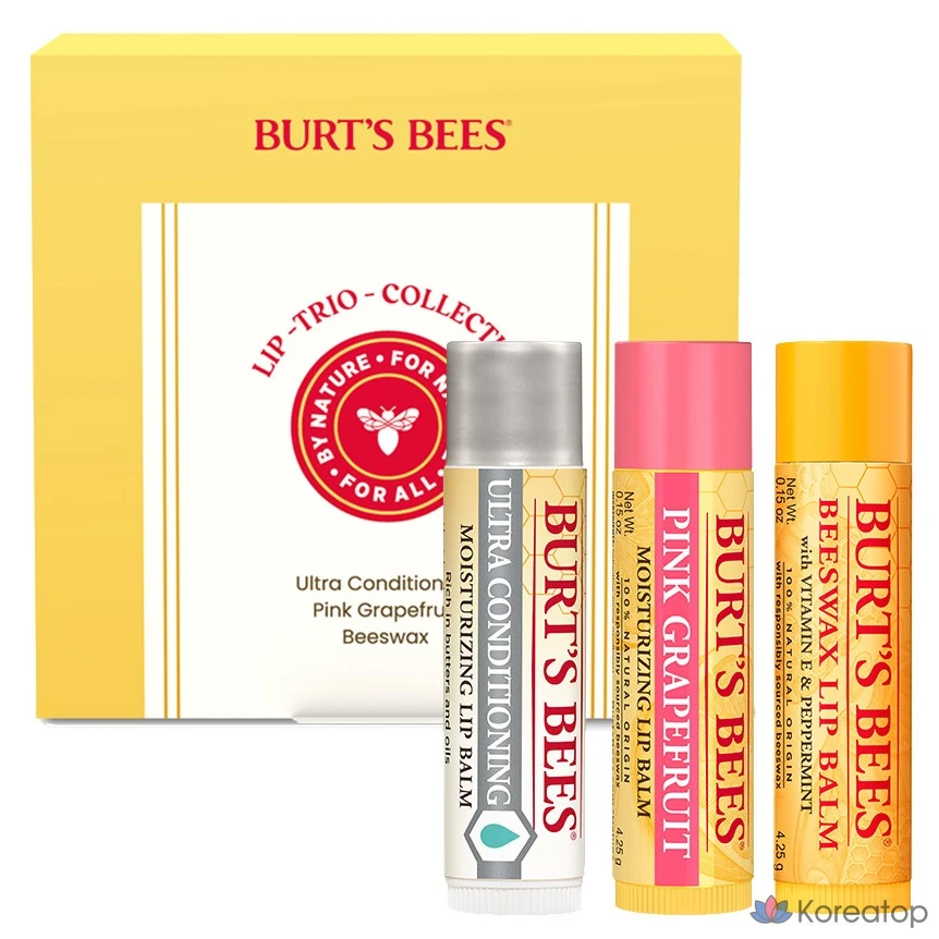 Набор бальзамов для губ Burt's Bees, 3 предмета: 1 набор, 3 бальзама для губ.