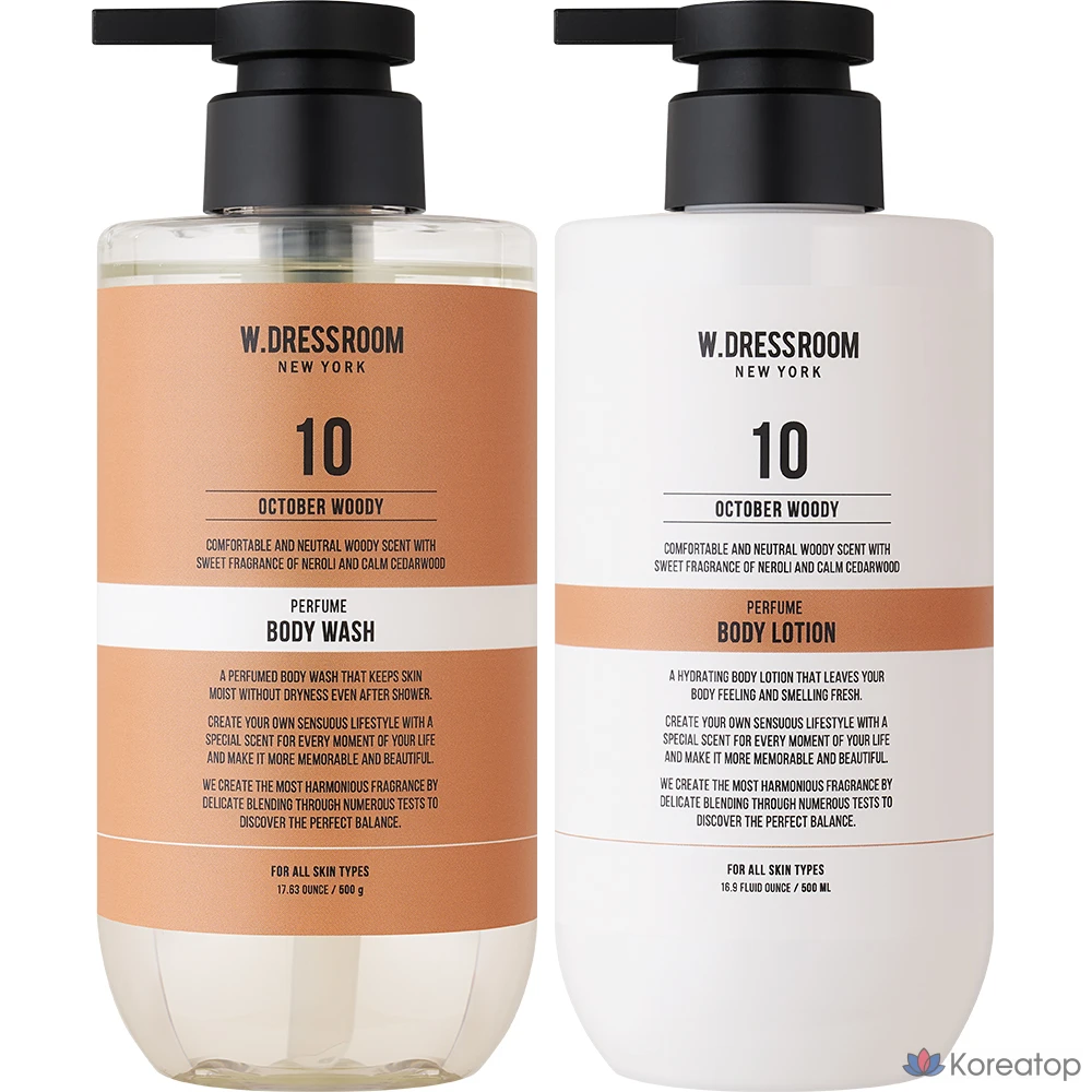 Набор W.Dressroom: гель для душа и лосьон для тела 10 October Woody, 1 шт.