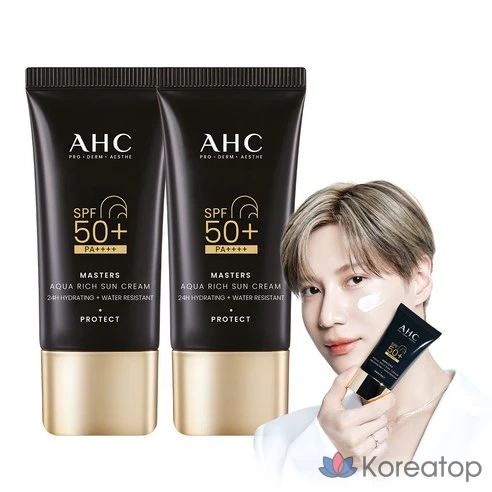 AHC Современный, солнцезащитный крем SPF50 РА Masters Agua Rich Sun Cream, 30 мл