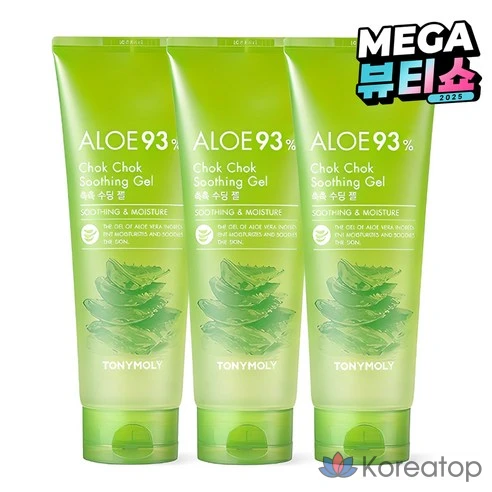 Tony Moly Алоэ гель для лица универсальный увлажняющий успокаивающий Корея Aloe 93% Chok Chok Soothing Gel, 250 мл
