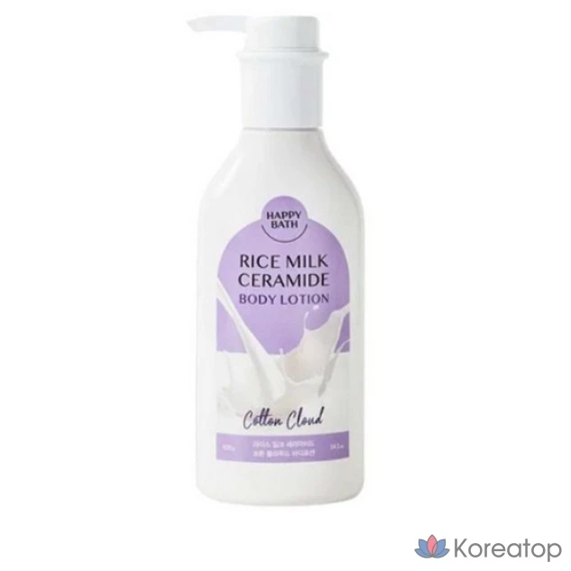Лосьон для тела Happy Bath с рисовым молоком и керамидами, аромат «Хлопковое облако», 400 г, 1 шт.