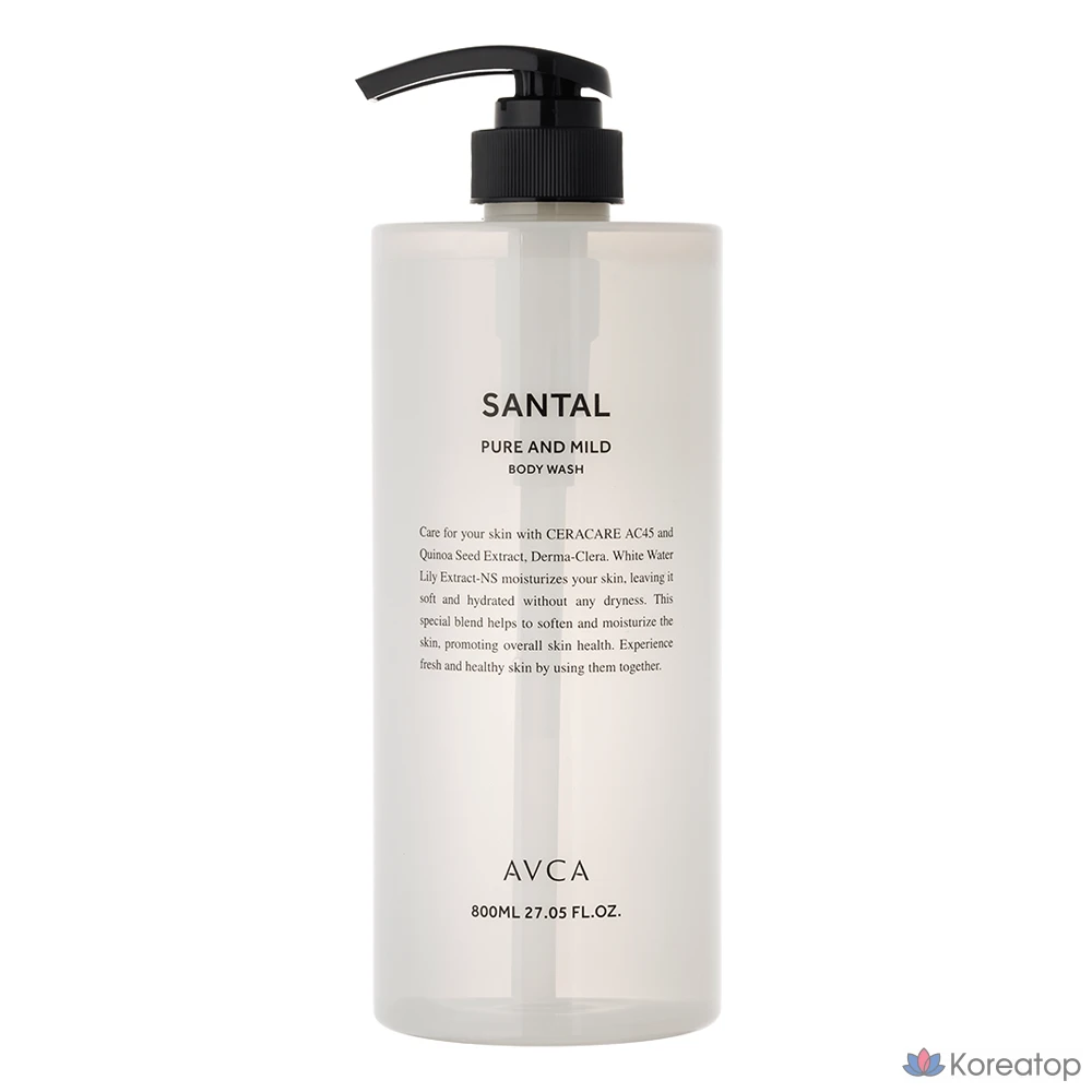 Гель для душа AVCA Pure & Mild Santal, 800 мл, 1 шт.