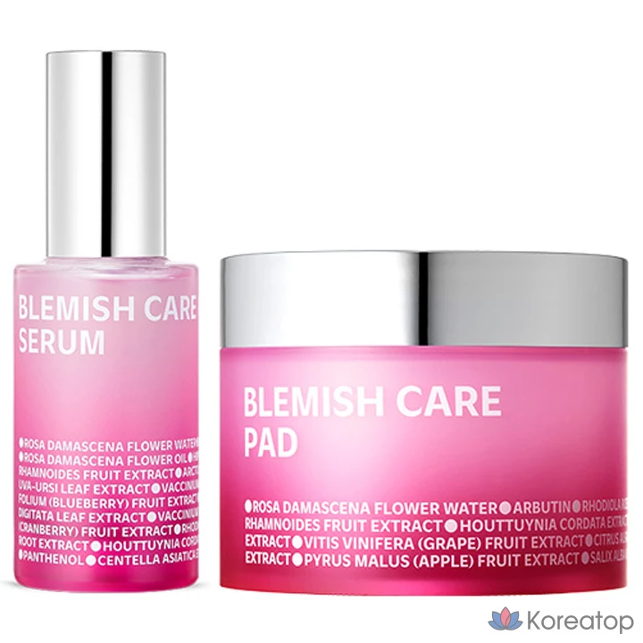 Набор Isoi Blemish Care Up Blemish Rose Serum 35 мл + подушечки для лица от прыщей 60 штук, 1 комплект