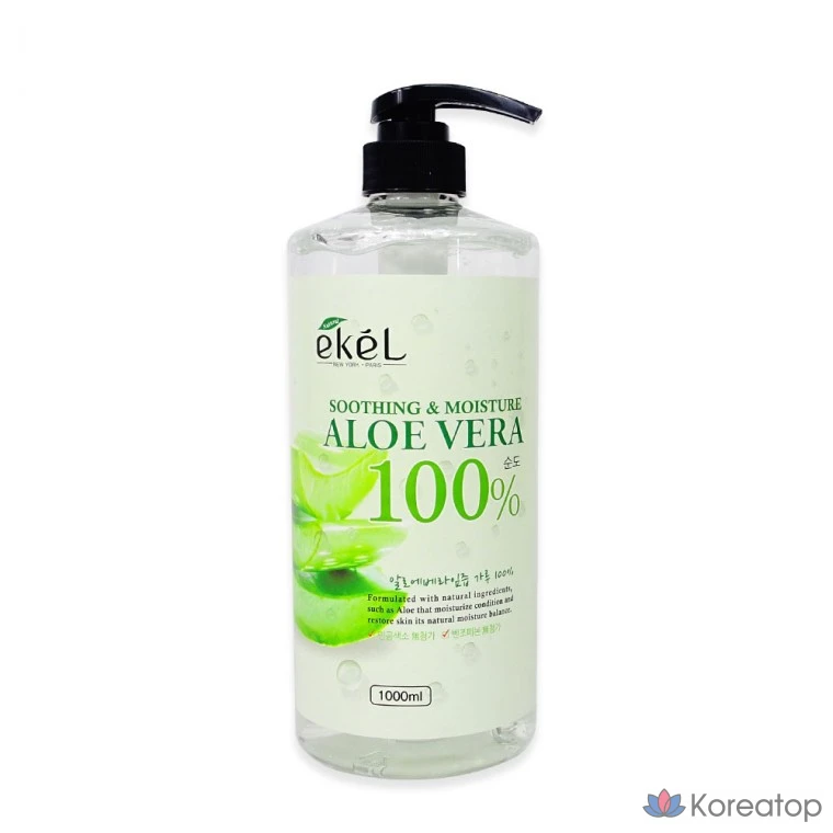 Гель алоэ Ekel Aloe Soothing Gel (Pump Type), 1000 мл, 1 шт.
