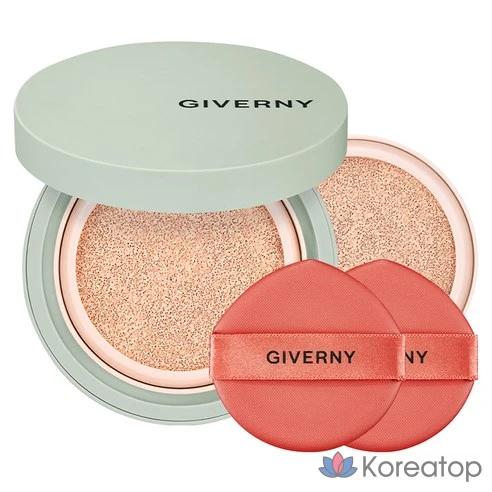 Матовый кушон с запаской бежевый Giverny close-fitting cover Оригинал 12 г + набор для заправки 12 г, светло-бежевый