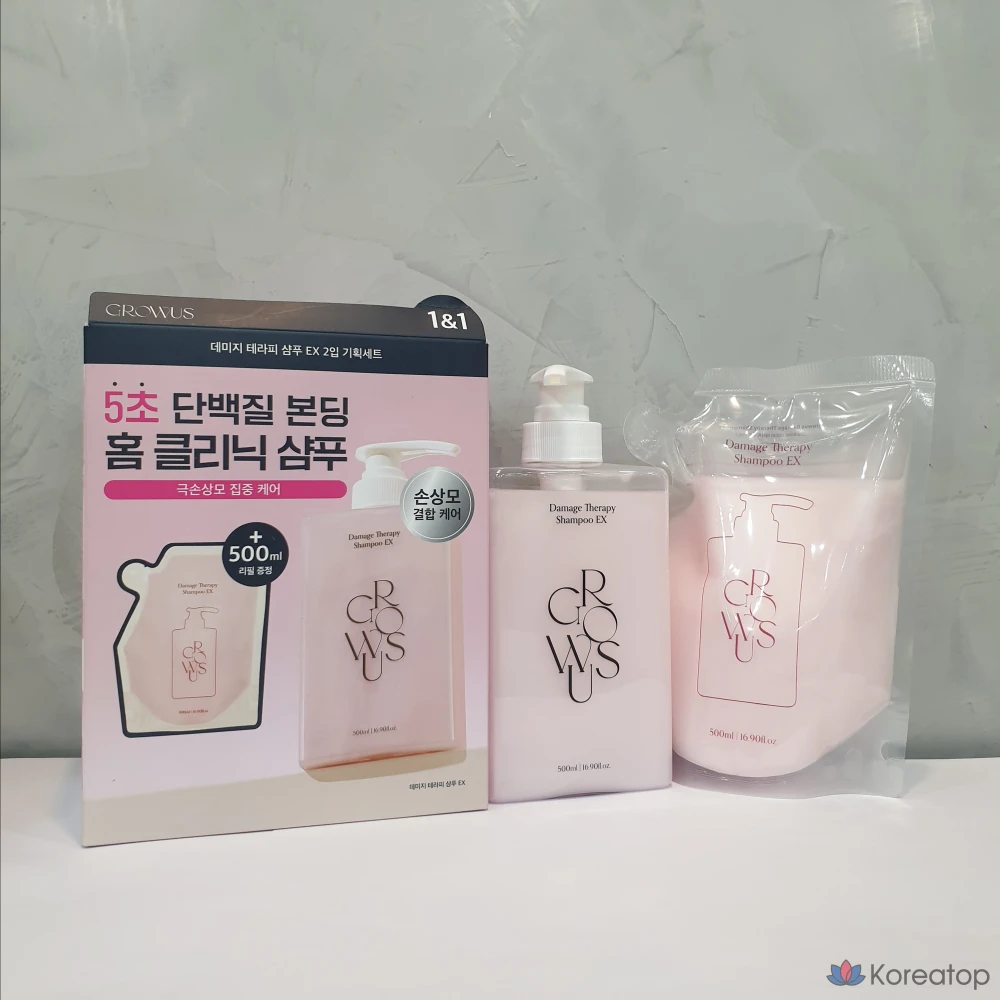 Шампунь Growus Damage Therapy Shampoo EX Special Set, 1 флакон, 1000 мл
