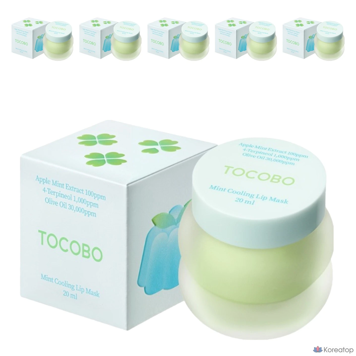 Бальзам для губ Tocobo Mint Cooling Lip Mask, оттенок Mint Cooling, 20 мл, 6 шт.