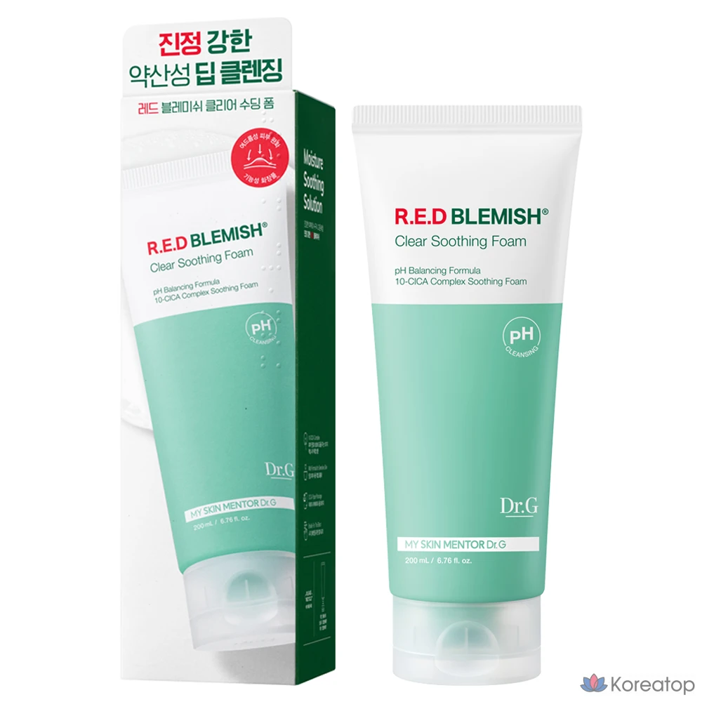 Очищающая пенка Dr. G Red Blemish Clear Soothing Foam, 200 мл, 1 шт.