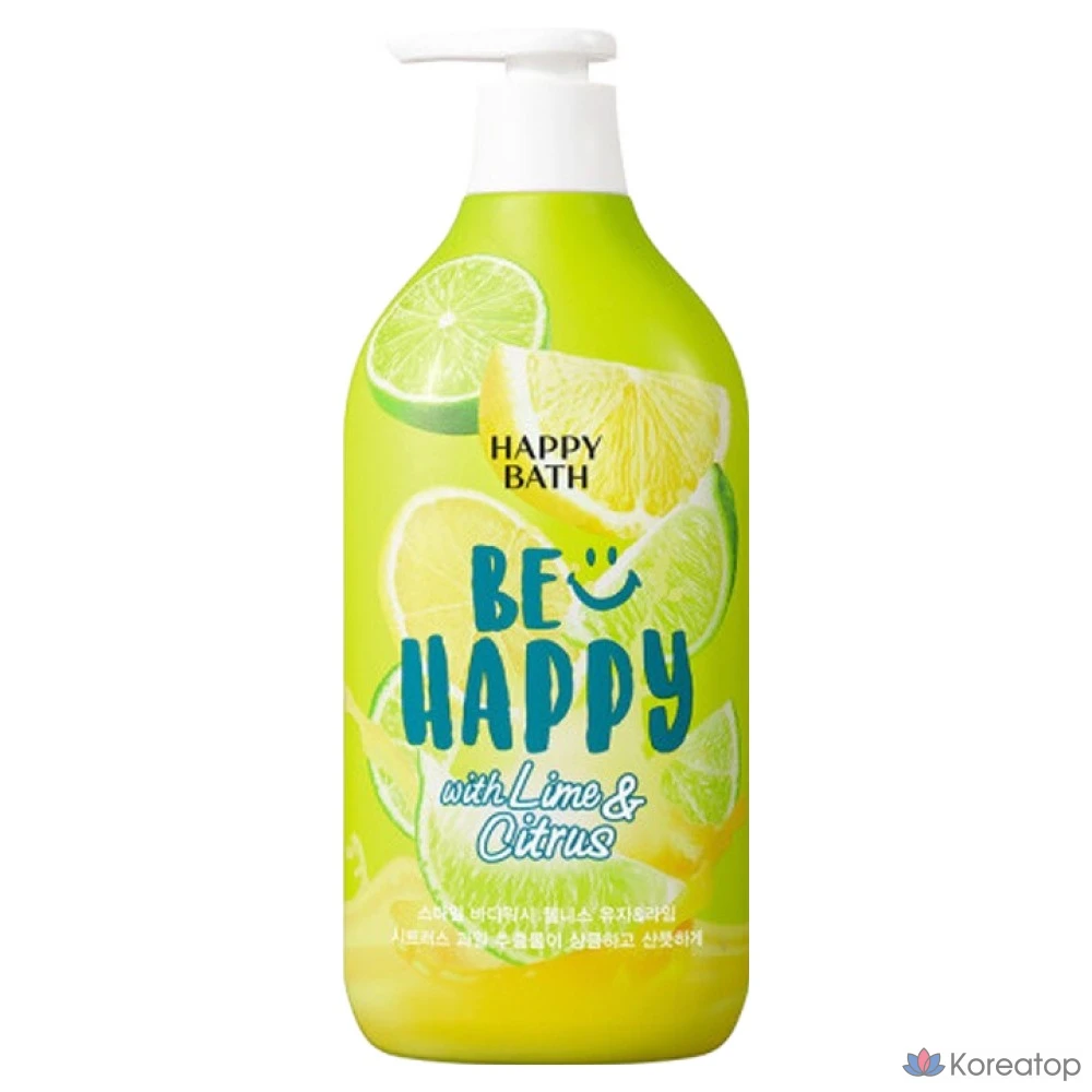 Гель для душа Happy Bath Smile Wellness с лаймом и цитроном, 900 г, 1 упаковка.