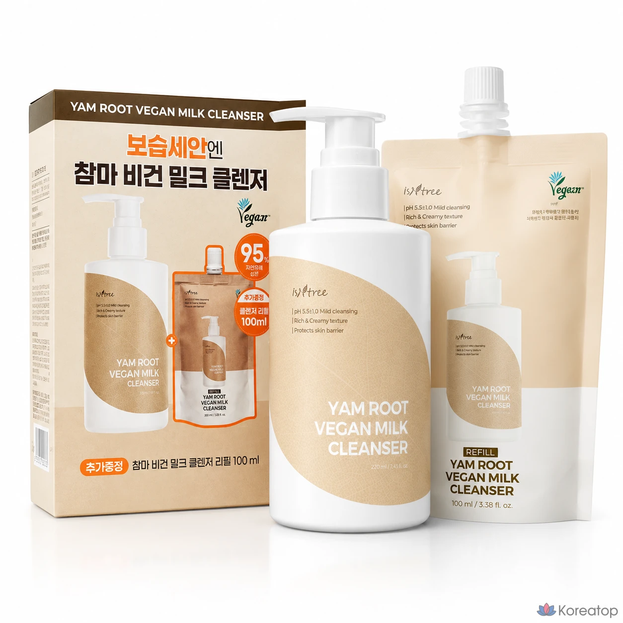 Очищающее средство IsNtree Yam Vegan Milk Cleanser, 320 мл, 1 шт.