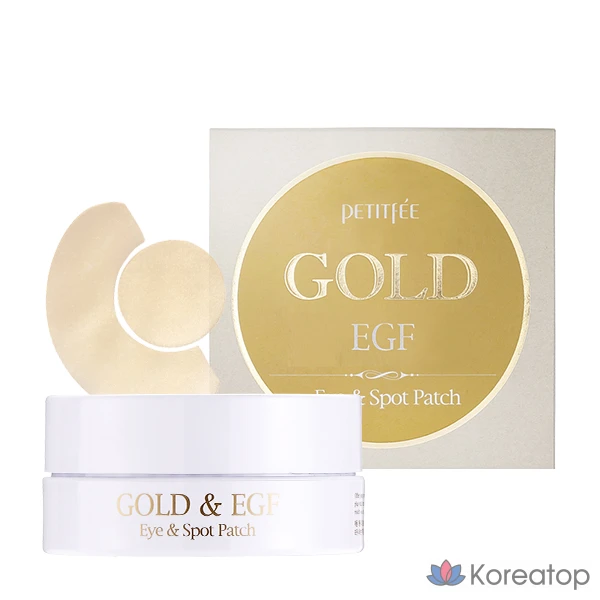 Гидрогелевые патчи для глаз Petitfee Gold EGF, 1,1 г x 60 пенсов, патчи для точечного нанесения 0,6 г x 30 пенсов, 1 шт.