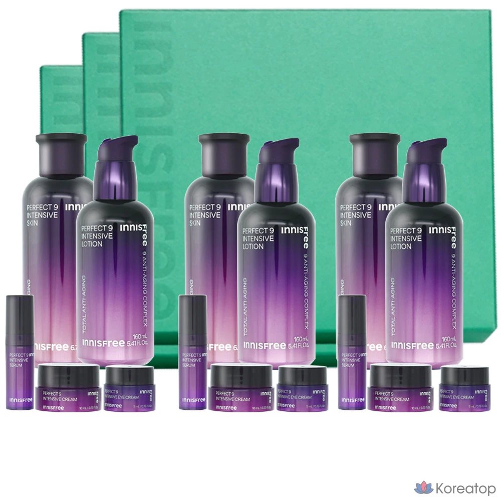 Набор для ухода Innisfree Perfect 9 Intensive Skincare 2-piece Set, 3 шт.
