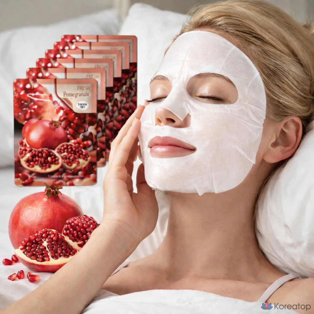Набор высокоадгезивных масок с гранатом для свежей и чистой кожи, 10 штук, 1 упаковка