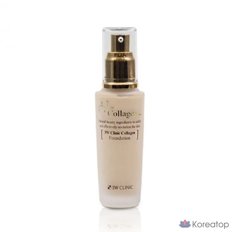 Тональный крем 3W Clinic Collagen Pore Cover Makeup Foundation Cream, оттенок 23, 1 шт.