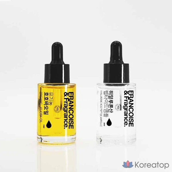 Набор ампул Francoise&fragrance. Moisture для увлажнения, повышения эластичности кожи, сужения пор и удаления черных точек (масло жожоба 30 мл + гиалуроновая кислота 30 мл), 1 шт., 30 мл