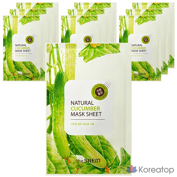 Тканевая маска для лица The Saem Natural Mask Sheet Cucumber, 10 шт.
