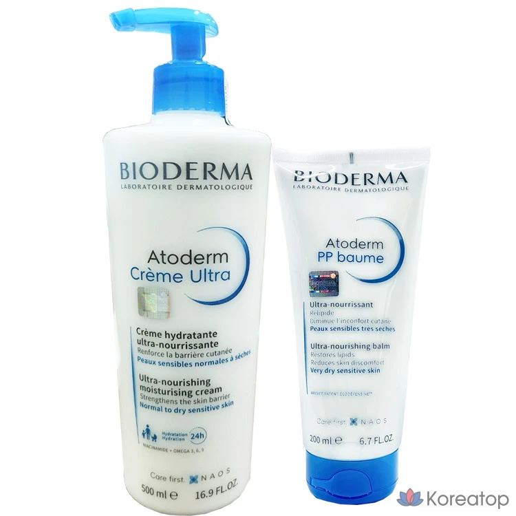 Крем Bioderma Atoderm Ulcra 500 мл + бальзам Atoderm PP 200 мл / 1 комплект