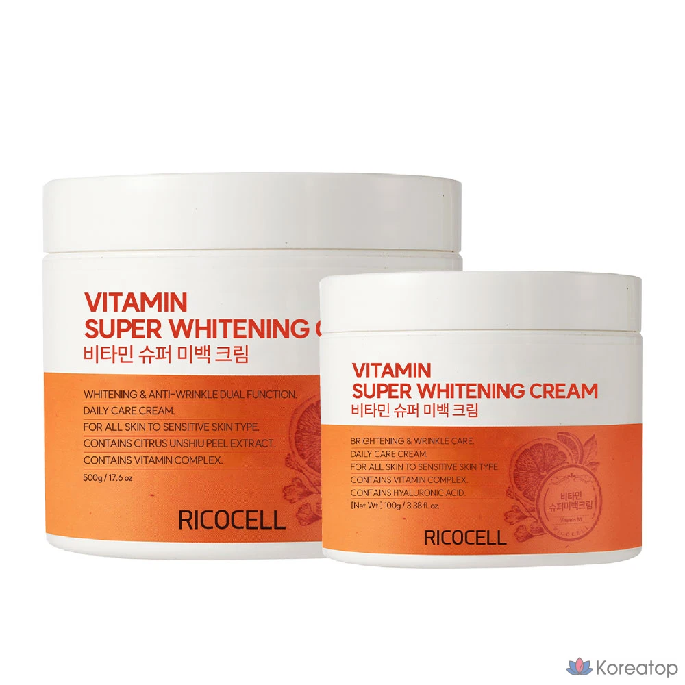 Крем Ricocell с витаминами для осветления кожи, 500 г + 100 г, 600 г, 1 шт.