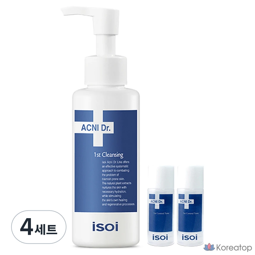 Набор для ухода Isoi Acne Doctor First 2-piece Set (Cleansing Gel 130 мл + Control Tonic 8 мл 2 шт.), 4 шт.