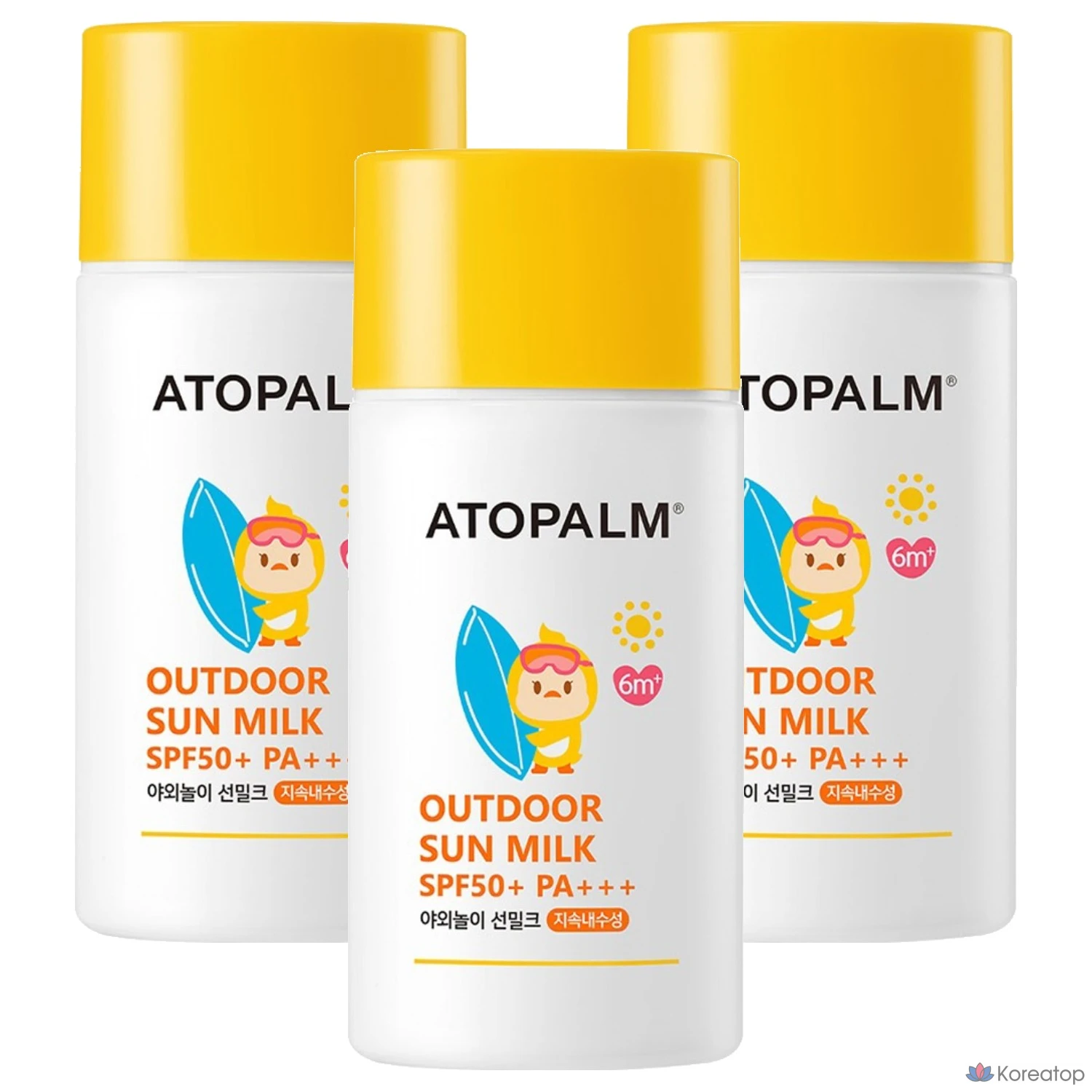 Солнцезащитный крем Atopalm Outdoor Play Waterproof Sun Milk SPF50+ PA+++, 55 г, 3 шт.