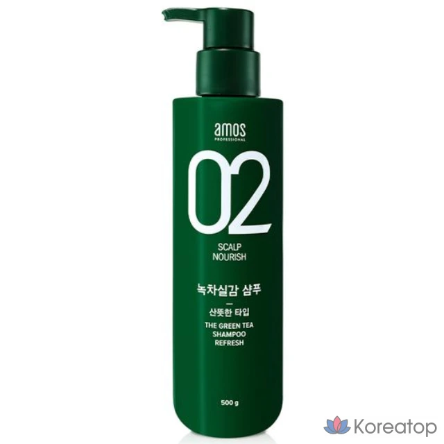 Шампунь Amos Green Tea Real Fresh для жирной кожи головы, 500 г, 1 шт.