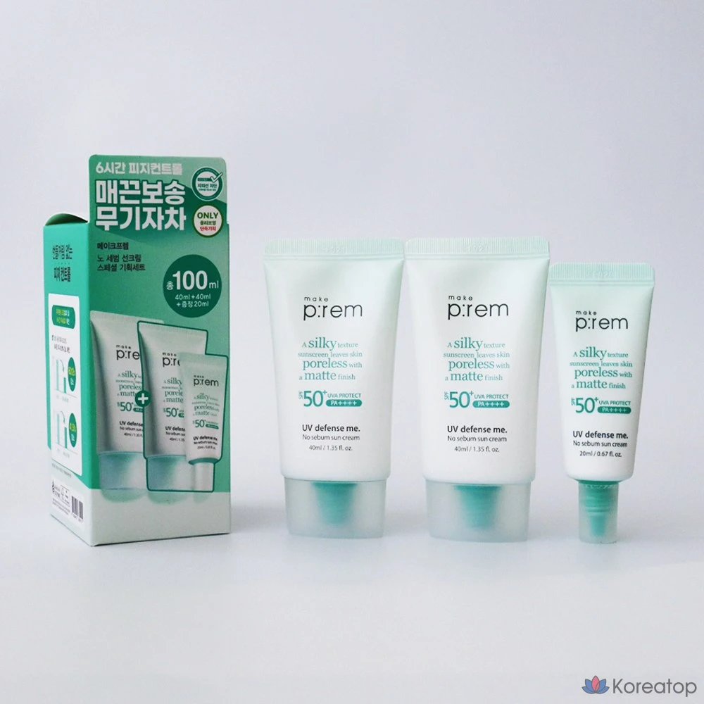 Солнцезащитный крем Make Prem UV Defense Me No Sebum SPF50+ PA++++, 100 мл, 1 шт.