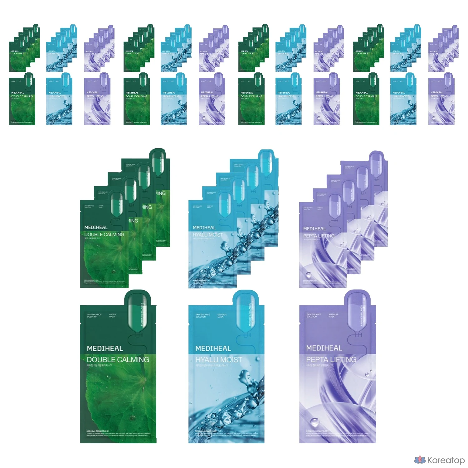 Набор из 3 масок для ежедневного использования Mediheal Daily Solution Mask Pack, 15 штук, 5 упаковок.