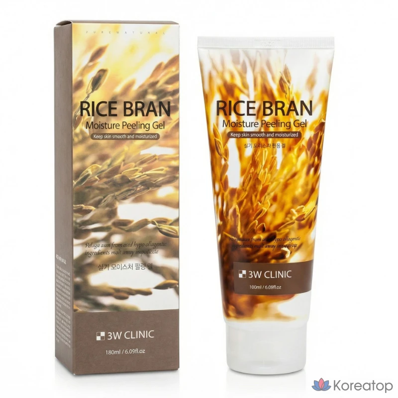 Пилинг-гель 3W Clinic Rice Bran Moisture Peeling Gel, 180 мл, 1 шт.