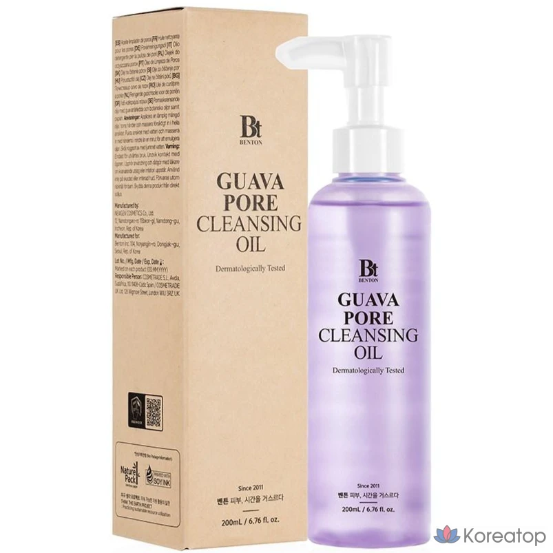 Гидрофильное масло для умывания Benton Guava Blackhead Pore Cleansing Oil, 200 мл, 1 шт.