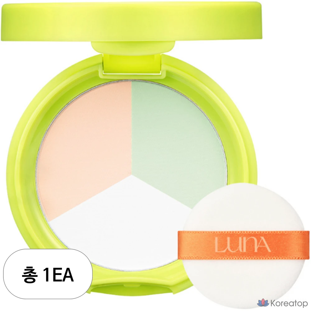 Luna Compy Tone Blur Pact, 9 г, 1 шт., персиковый, зеленый, белый