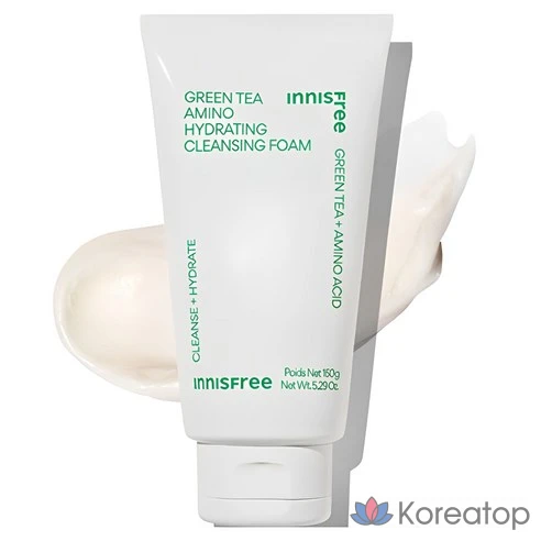 Пенка кремообразная очищающая с аминокислотами зеленого чая INNISFREE, 150 г