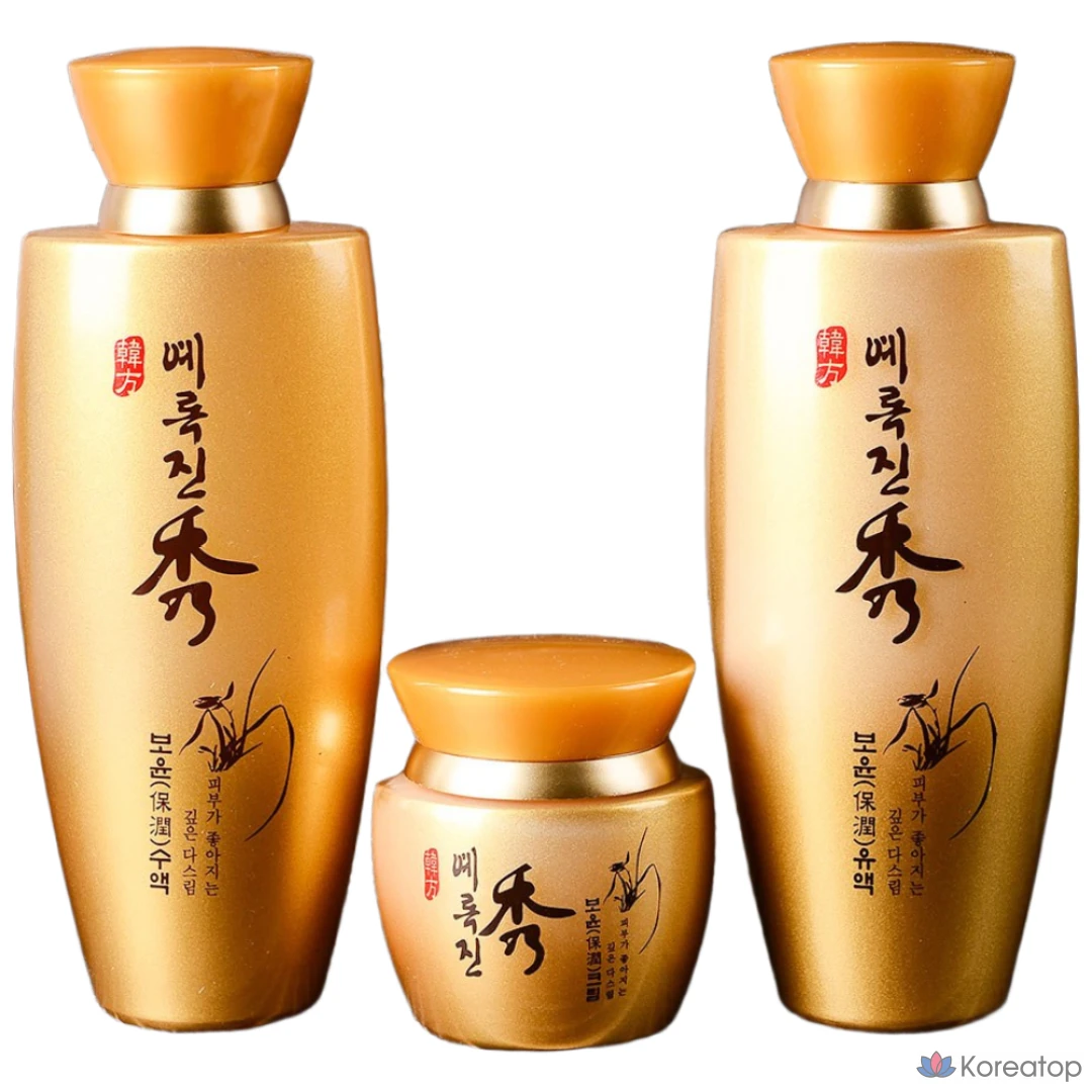 Набор для ухода Jigott Yerokjinsu Hanbang 3-piece Set (Toner + Lotion + Cream + Toner Sample + Lotion Sample), 1 шт.