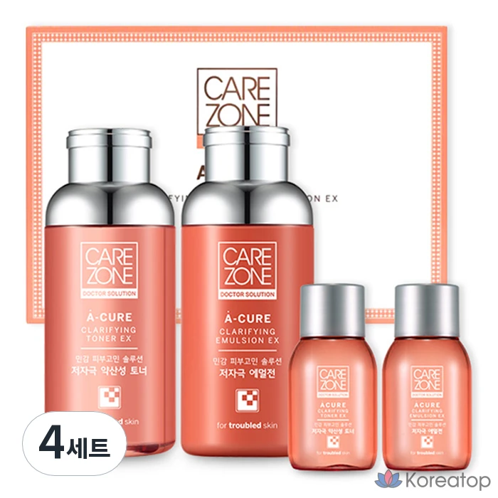 Набор для ухода Carezone Acure Clarifying Toner EX + Emulsion EX 2-piece Set, 4 шт.