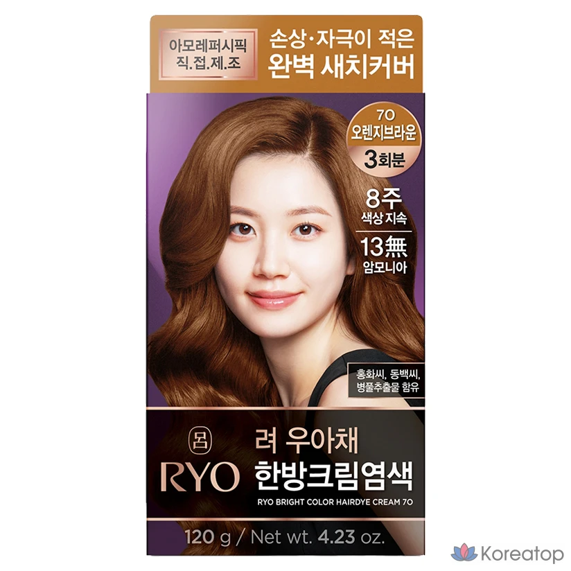 Крем для седины Ryo Wooachae Style Cream, оттенок 7O Orange Brown, 1 шт.