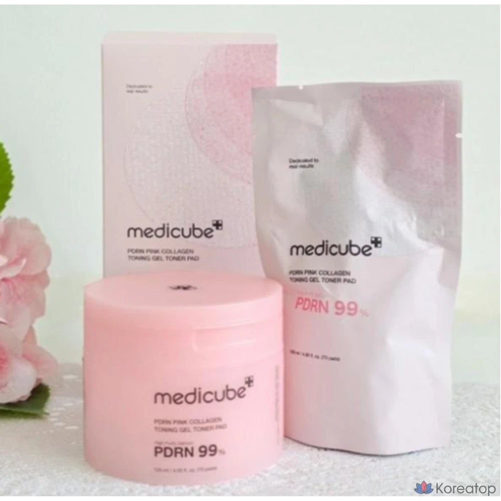 Тонер-пэды Medicube PDRN Pink Collagen Toning Gel Toner Pad, 70 шт.