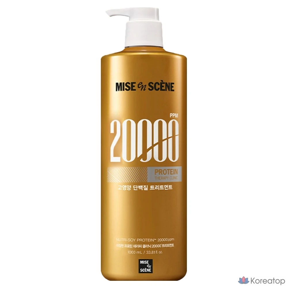 Mise en Scene Protein Therapy Clinic 20000 Протеиновое высокопитательное средство для ухода за волосами с умеренно кислой средой, фруктово-цветочный аромат, 1 шт., 1 л