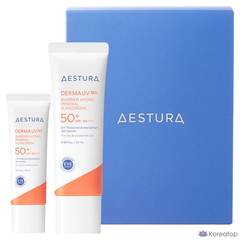 Солнцезащитный крем AESTURA Derma UV365 Barrier Moisture Mineral Sunscreen SPF50+ PA++++, 60 мл, 1 шт.