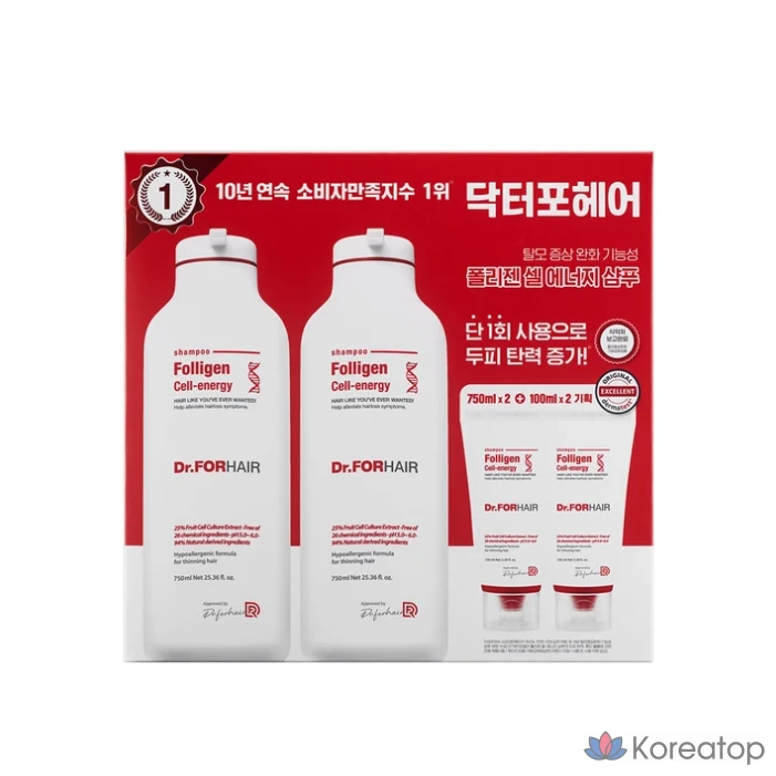 Шампунь Dr. For Hair Foligen Cell Energy, 1 флакон.