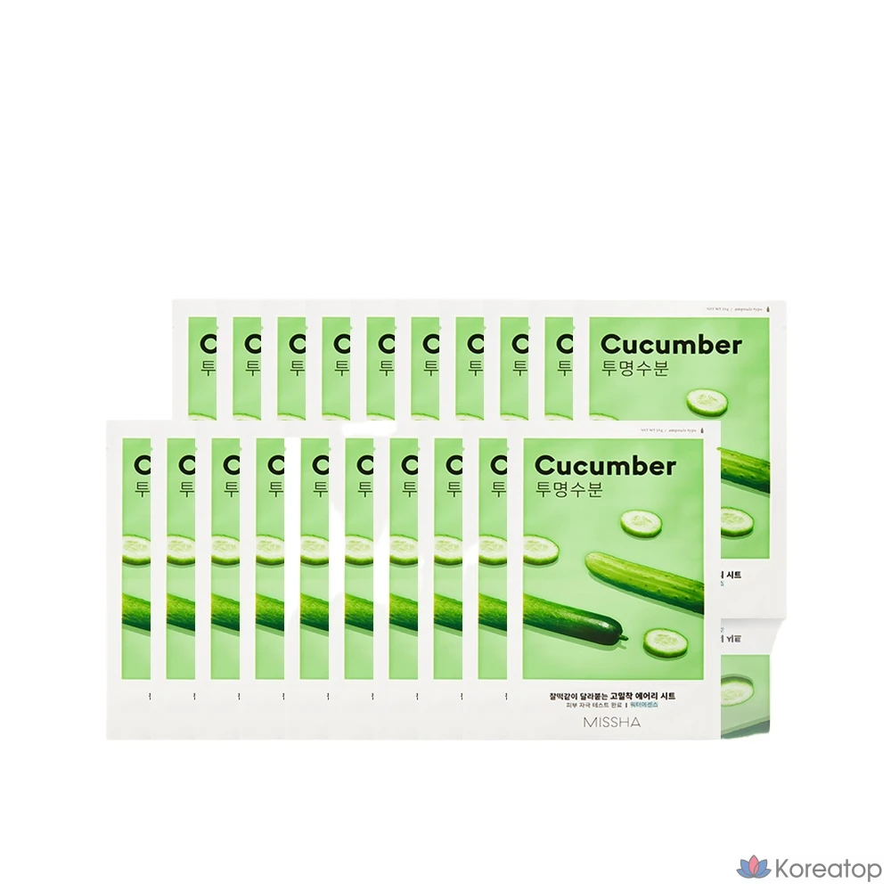 Тканевая маска для лица Missha Airy Fit Sheet Mask Cucumber, 20 шт.