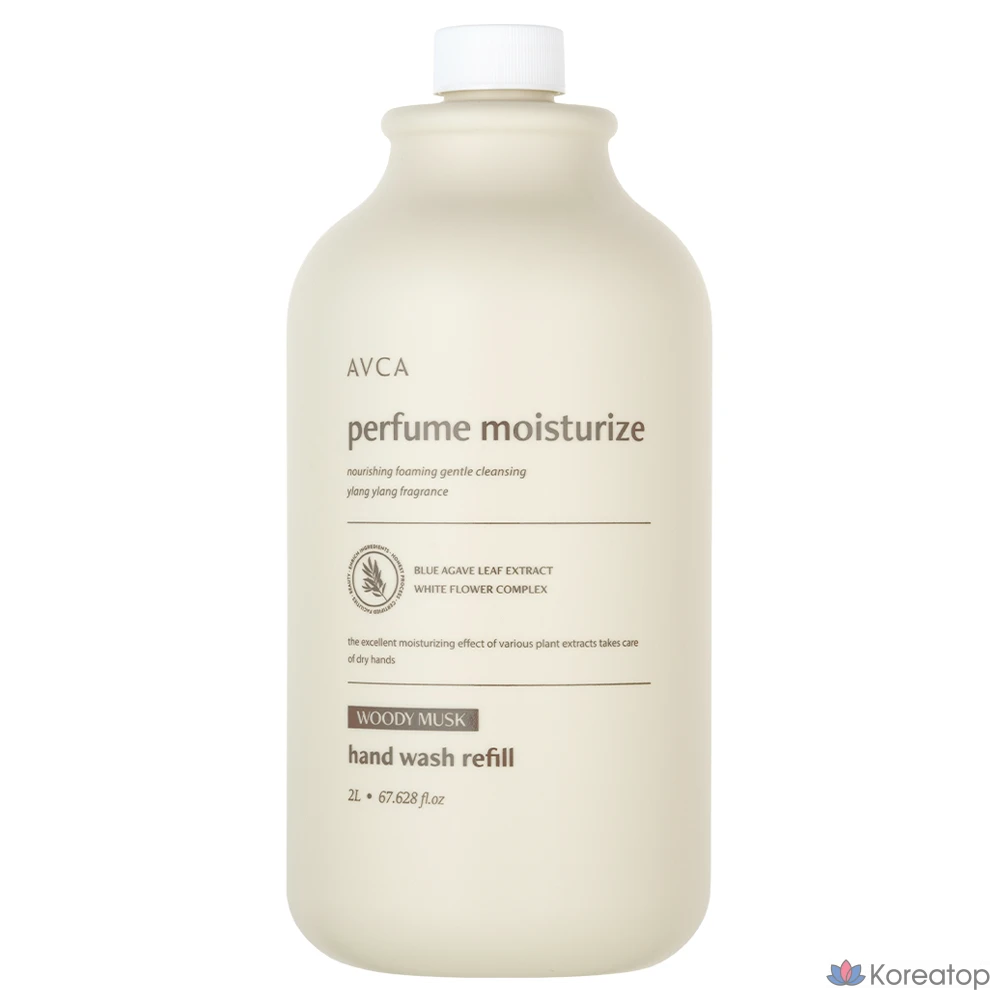 Жидкое мыло для рук AVCA с ароматом древесного мускуса, сменный блок, 2 л, 1 шт.
