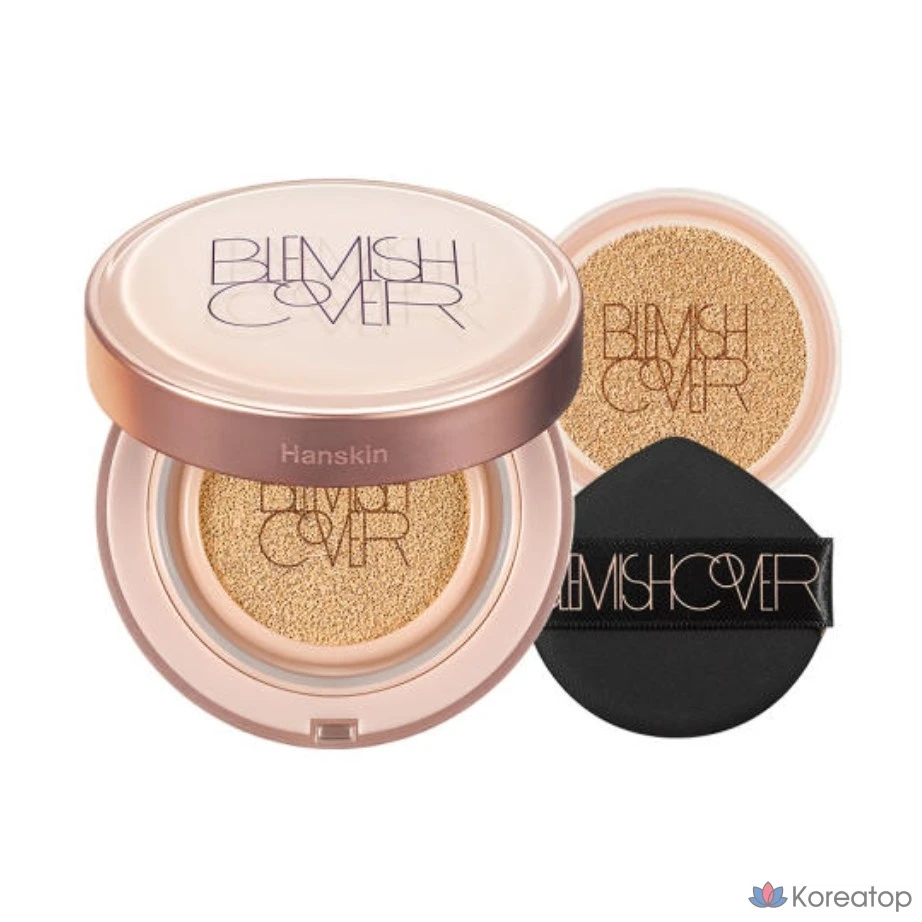 Кушон HANSKIN Semi-Matte Blemish Cover Conceal Cushion Foundation, оттенок 21, 11 г + 11 г, 1 шт.