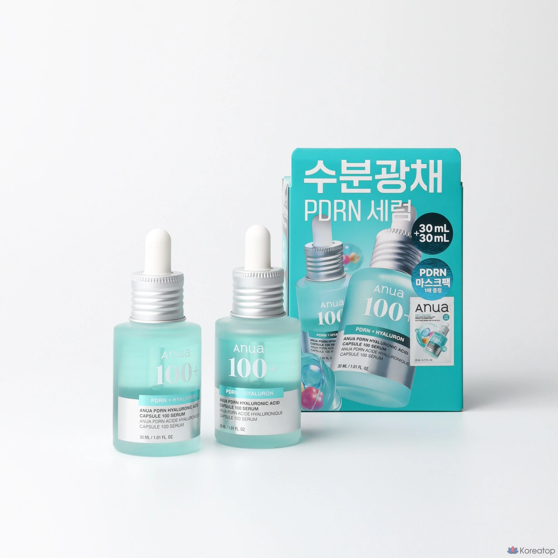 Сыворотка Anua PDRN Hyaluronic Acid Capsule 100 Serum Double Set (+PDRN Mask 1 sheet), 30 мл, 2 шт.