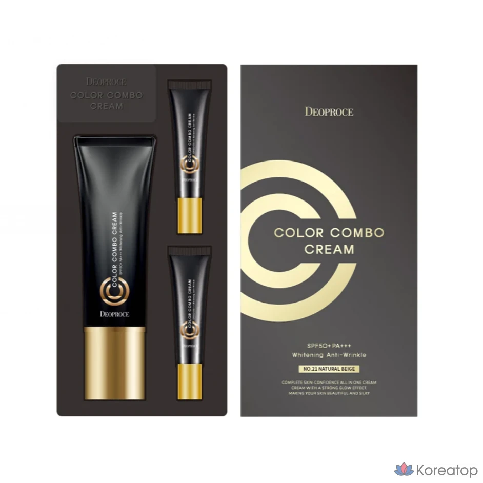 CC-крем Deoproce Color Combo CC Cream SPF50+PA+++, оттенок 21 Natural Beige, 40 г, 1 шт.